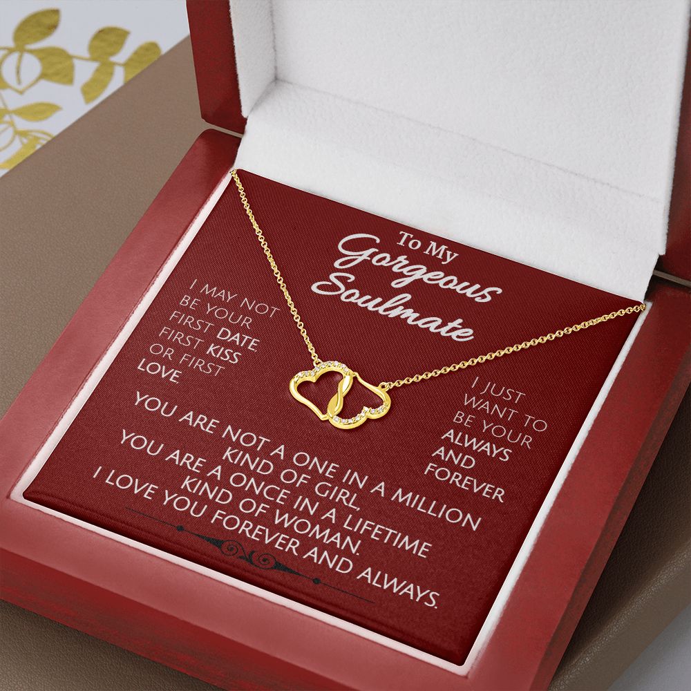 To My Gorgeous Soulmate - Solid Gold Necklace With Diamond Accents