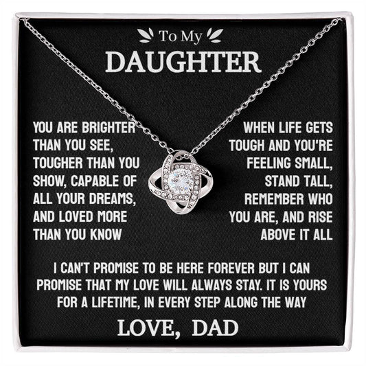 To My Daughter - Dazzling Love Knot Necklace