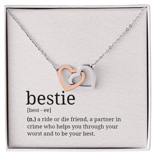 Bestie Definition - Interlocking Hearts Necklace