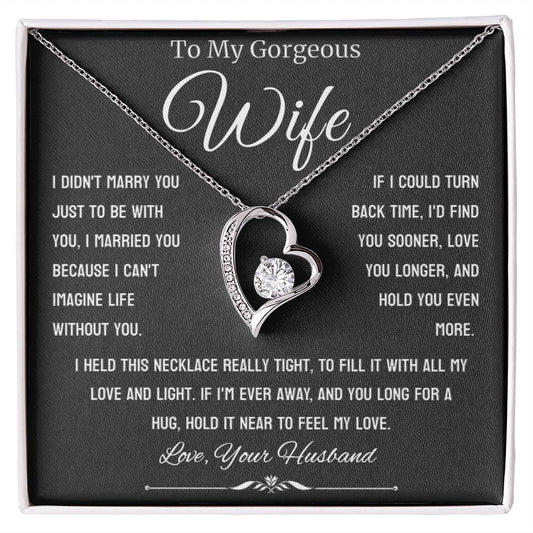 To My Gorgeous Wife - Gold Heart Necklace