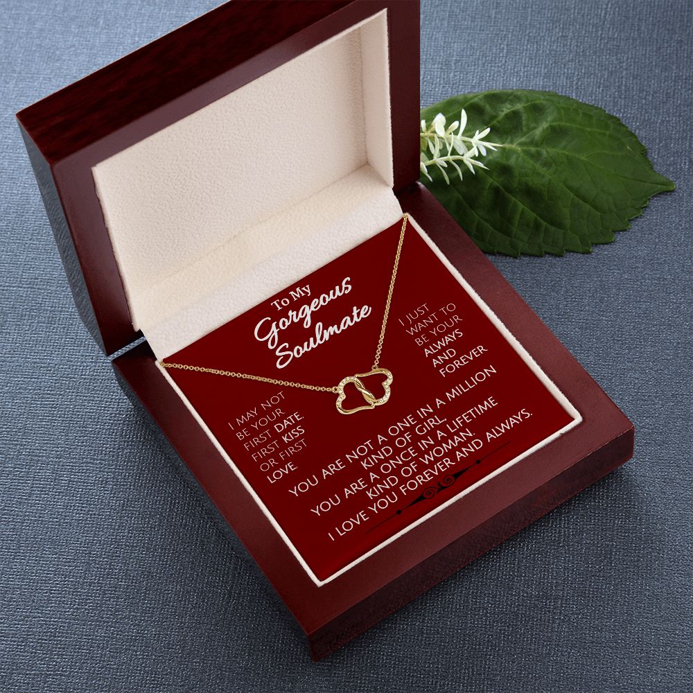To My Gorgeous Soulmate - Solid Gold Necklace With Diamond Accents