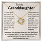 To My Granddaughter - Sparkling Love Knot Necklace