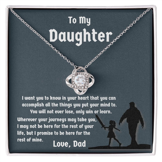 To My Daughter - Dazzling Love Knot Necklace - Love, Dad