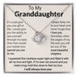 To My Granddaughter - Sparkling Love Knot Necklace