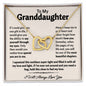To My Granddaughter - I Will Always Love You - Sparkling Interlocking Hearts Necklace