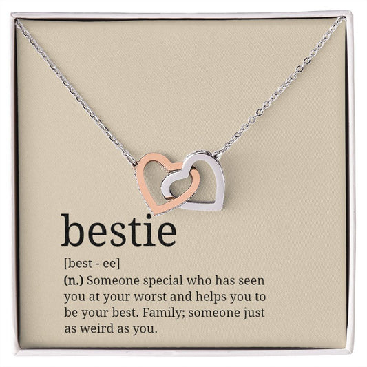 Interlocking Hearts Necklace - For Bestie